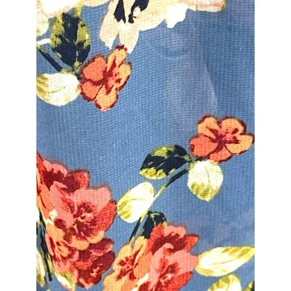 Sweet Storm S Blue Floral Halter Keyhole Lined Maxi Sundress Summer Boho Y2K 90s - Picture 9 of 13